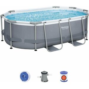 Kit piscine complet Bestway Spinelle grise – piscine ovale tubulaire pompe de filtration et kit de réparation inclus 3x2 m - Publicité