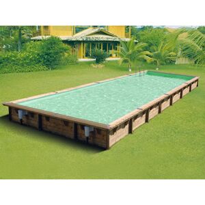 Ubbink - Kit piscine bois Nortland linea rectangulaire 5.00 x 11.00 x 1.40m liner beige - Publicité