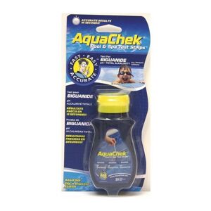 Aquachek - Testeur bleu biguanide tac pH - 25 bandelettes - Publicité