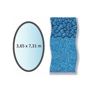 Liner boulder forme ovale 3.65x7.31m pour piscine hors sol Swimline li1224sbo - bleu - Publicité