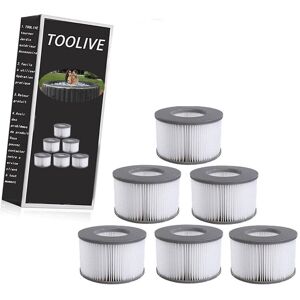 TOOLIVE 8pcs Filtres de Bain à remous pour MSpa piscines gonflables, Pompe à Cartouche filtrante Version améliorée pour mspa Tous Les spas actuels - Publicité