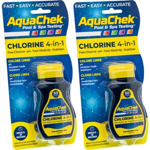 Pack 2 unités bandelettes analyse chlore, pH, alcalinité totale et acide cyanurique Aquachek - Publicité