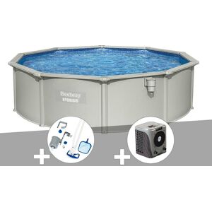 Bestway - Kit piscine acier ronde Hydrium 4,60 x 1,20 cm + Kit d'entretien Deluxe + Pompe à chaleur - Publicité