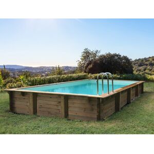 HABITAT ET JARDIN Piscine bois en kit rectangle Sunrise - 8.20 x 5.20 x 1.44 m - Publicité