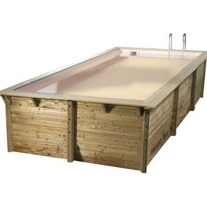 Ubbink - Piscine bois Nortland sunwater rectangulaire 300x555x140cm liner beige - Publicité