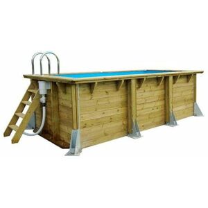 Ubbink - Kit piscine bois Nortland urbanpool rectangulaire 250x450x140cm liner bleu - Publicité