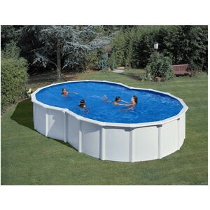 GRE - Kit piscine hors sol acier en 8 varadero avec renforts en u - Dimensions piscine: 6,40 x 3,90 x 1,20 m - Publicité