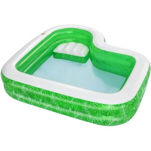 Bestway - Piscine Gonflable Autoportante pour Enfants Tropical Paradise 231x231x51 cm Structure à 2 Anneaux pour Enfants de +3 Ans avec Porte-Verres et Siège - Publicité