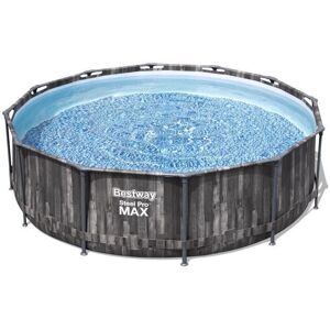 Piscine avec structure ronde en bois Effet Steel Pro Max 366x100 cm Bestway 5614X - Publicité