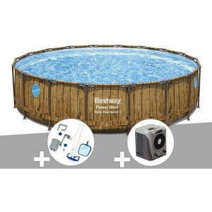 Kit piscine tubulaire ronde Bestway Power Steel avec hublots 5,49 x 1,22 m + Kit d'entretien Deluxe + Pompe à chaleur - Publicité