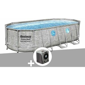 Kit piscine tubulaire ovale Bestway Power Steel SwimVista avec hublots 5,49 x 2,74 x 1,22 m + Pompe à chaleur - Publicité