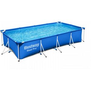 Piscine tubulaire rectangulaire Bestway 400 x 211 x 81 cm - 5 700 l - Steel Pro - 56424 - Blanc - Publicité