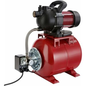 Arebos - Station Pompe Domestique Surpresseur avec reservoir 3500 L/h 1000W Polypropylène 19L - Rouge - Publicité