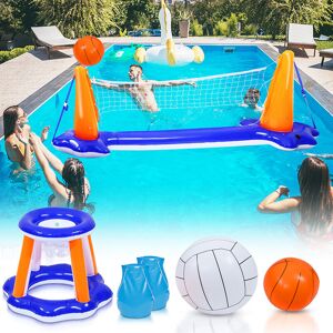 Einfeben - Jouets de piscine ensemble de volley-ball de piscine flottant amusement d'été de basket-ball gonflable - Publicité