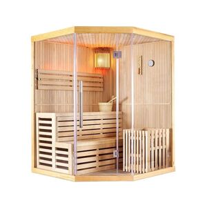 BOREAL SAUNA Sauna d'angle finlandais Nordica® Vapeur V34 (3-4 places) - 150 x 150 x H.200 - Publicité