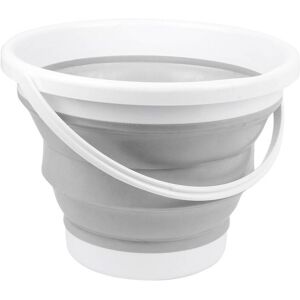 - Seau pliant dextérieur plastique, silicone  bucket 10L - blanc, gris