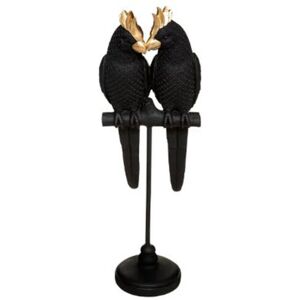 - Statuette Déco Couple Oiseaux Suite 35cm Noir