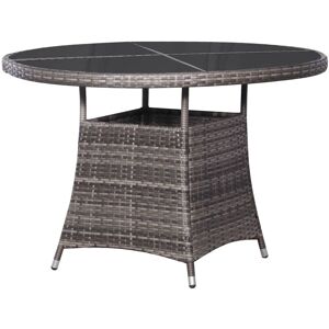 Nova Table de jardin gris 110x74 cm dans Polyrattan avec plancher rond diverses couleurs couleur : Gris - Publicité