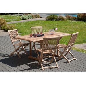 Macabane - harris - Table de jardin 4/6 personnes - rectangulaire extensible 120/180 x 90 cm en bois Teck - Marron - Publicité