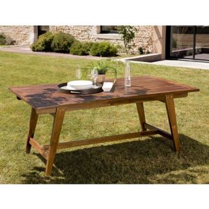 Macabane - hanna - Table de jardin 8/10 personnes - rectangulaire scandi extensible 180/240x100cm en bois teck huilé - Marron - Publicité