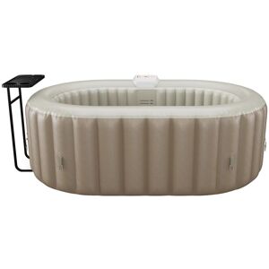 Vente uniquecom SPA gonflable ovale 2 places L190 x P120 x H65 cm 90 buses dair Taupe et beige B LUCKY II