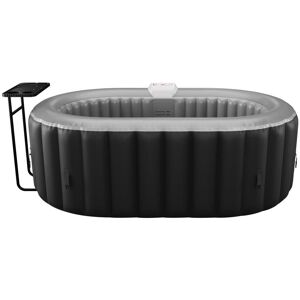 Vente-unique.com SPA gonflable ovale 2 places - L190 x P120 x H65 cm - 90 buses d'air - Noir - B-LUCKY II