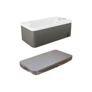 Vente-unique.com SPA 2 places blanc perle avec bache - 18 jets - L210 x P110 x H74 cm - Systeme BALBOA - TAHITI III