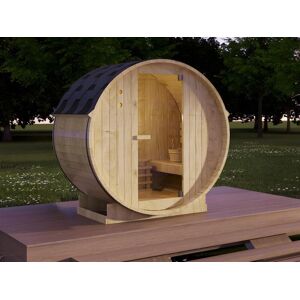 Vente-unique.com Sauna d'extérieur 2 places avec poêle 3,5KW - L185 x P120 x H190 cm - ISOKYRO