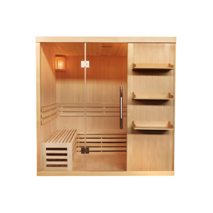 Vente-unique.com Sauna traditionnel Finlandais 4/5 places FABORG vitre avec etageres - 200x180x200