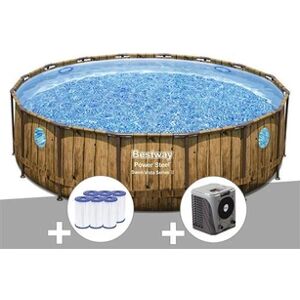 Bestway Kit piscine tubulaire ronde Power Steel avec hublots 4,88 x 1,22 m + 6 cartouches de filtration + Pompe à chaleur - Publicité