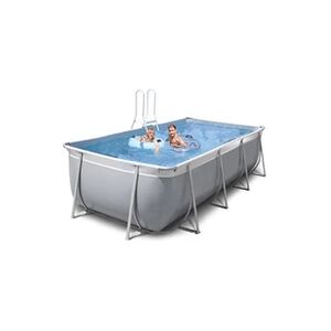 GENERIQUE New Plast - Pack Piscine tubulaire - Futura 400 - rectangulaire - 395x265 cm - Gris blanc avec accessoires - Publicité