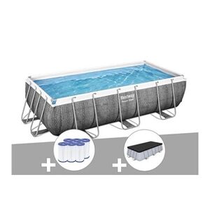 Bestway Kit piscine tubulaire rectangulaire Power Steel 4,04 x 2,01 x 1,00 m + 6 cartouches de filtration + Bâche de protection - Publicité