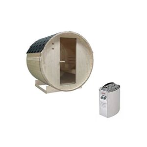 Vente-Unique.com Sauna d'extérieur 4 places avec poêle 6KW - L185 x P180 x H190 cm - ISOKYRO - Publicité