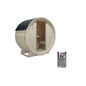 Vente-Unique.com Sauna d'extérieur 2 places avec poêle 3,5KW - L185 x P120 x H190 cm - ISOKYRO - Publicité