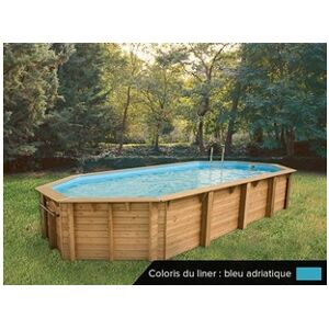 Ubbink Piscine bois Océa 8,60 x 4,70 x 1,30 m - Liner bleu - - Publicité