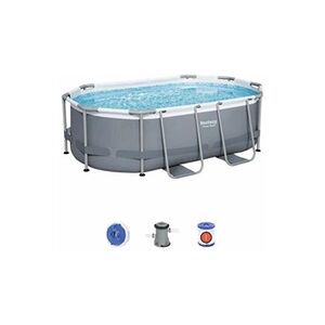 Bestway Kit piscine complet - Spinelle grise - piscine ovale tubulaire 3x2 m pompe de filtration et kit de réparation inclus - Publicité