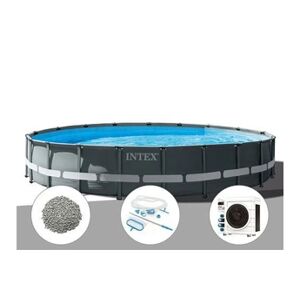 Intex Kit piscine tubulaire Ultra XTR Frame ronde 6,10 x 1,22 m + 20 kg de zéolite + Kit d'entretien + Pompe à chaleur - Publicité