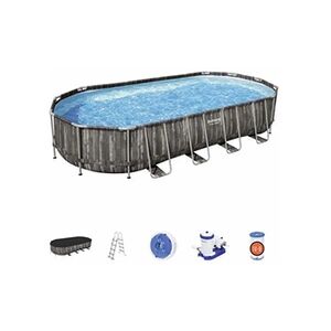 Bestway Kit piscine géante complet - Spinelle - piscine ovale tubulaire 7x3 m motif aspect bois pompe de filtration échelle bâche de protection diffuseur - Publicité