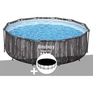 Bestway Kit piscine tubulaire ronde Steel Pro Max décor bois 3,66 x 1,00 m + Bâche de protection - Publicité