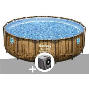 Bestway Kit piscine tubulaire ronde Power Steel avec hublots 4,88 x 1,22 m + Pompe à chaleur - Publicité