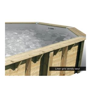 Ubbink Liner seul pour piscine bois Linéa 6,50 x 3,50 x 1,40 m Gris - Publicité
