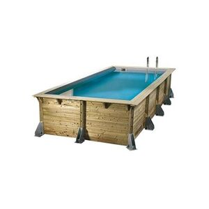 Ubbink Piscine bois Sunwater 5,55 x 3,00 x 1,40 m - Liner bleu - - Publicité