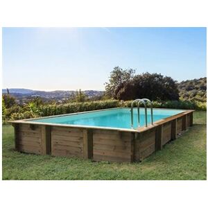 Habitat et Jardin piscine bois en kit rectangle sunrise - 8.20 x 5.20 x 1.44 m - Publicité