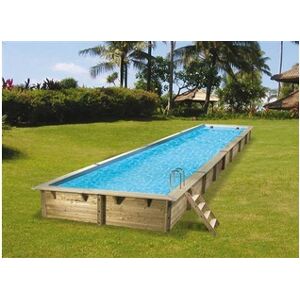 Ubbink Piscine bois Linéa 15,50 x 3,50 x 1,55 m - Liner beige - - Publicité