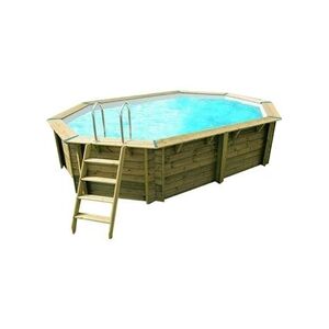 Ubbink Piscine bois Océa 5,50 x 3,55 x 1,20 m - Liner gris - - Publicité