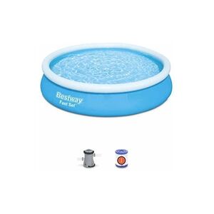 Bestway Piscine gonflable bleue autoportante - Jade ? 360 x 76 cm - piscine hors sol autostable ronde avec filtre à cartouche et 1 cartouche incluse - Publicité