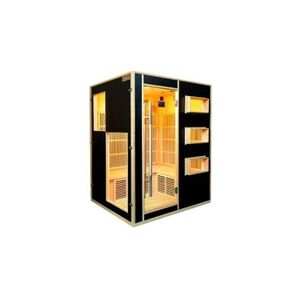 Vogue Sauna Sauna Infrarouge 3/4 places Gamme prestige MIKELI III - L150*P130*H190cm - 2300W - Noir - Publicité