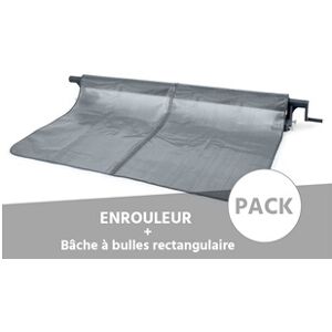 Intex Enrouleur + Bâche à bulles pour piscine tubulaire rectangulaire 7,32 x 3,66 m - - Publicité