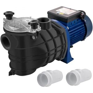 VEVOR Pompe Piscine Filtration 15000 L/h Pompe Circulation Eau Panier Filtre Amovible 1 HP Pompe Plastique Métal 750W 3450 tr/min 50 ℃ 2 Tuyaux Montage pour Piscines Spas Sources thermales HCP750 - Publicité