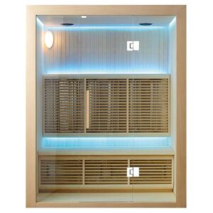 Sauna infrarouge Largo - 150 x 105 x 190 - Pin blanc - Publicité